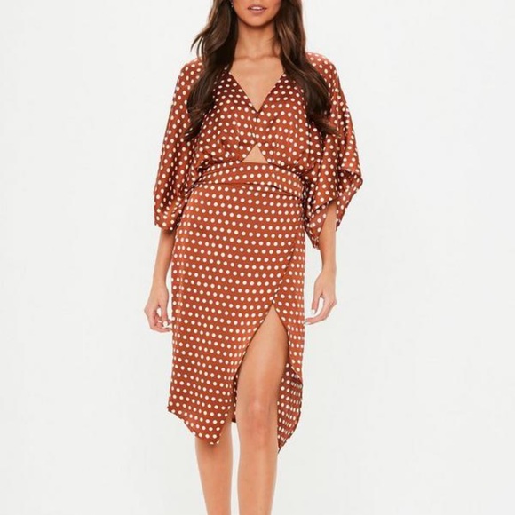 Missguided Tops - Rust polka dot top and skirt co ord